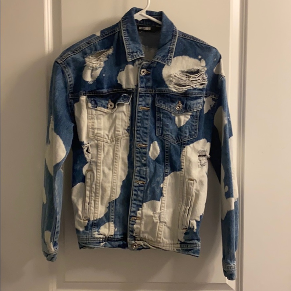 Distressed denim jacket